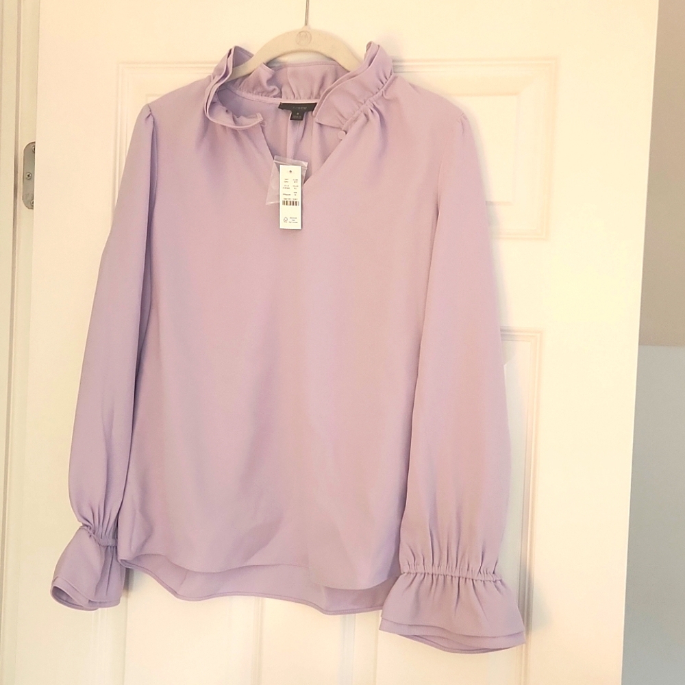 J.Crew Lilac Ruffle Blouse - NWT